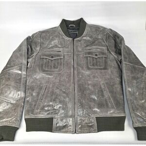 Superior New York Gray Leather Jacket